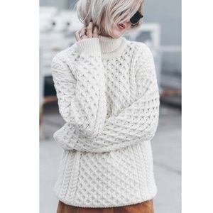 Aran Crafts Merino Wool Irish Fisherman Sweater